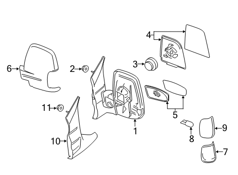 2016 Ford Transit-150 Mirrors Mirror Cover Diagram for BK3Z-17D742-A