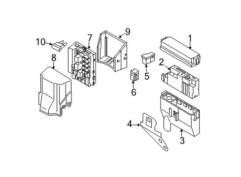 2003 Infiniti G35 Electrical Components CONTUNIT-IPDM, ENGROOM Diagram for 284B7-AL51B