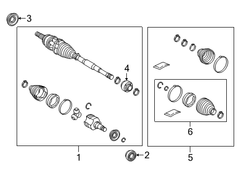2020 Lexus UX200 Drive Axles - Front Boot Kit, FR Drive S Diagram for 04428-10021