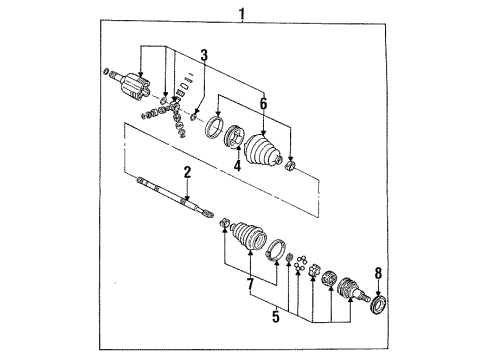 1996 Buick Skylark Drive Axles - Front Joint Kit, Front Wheel Drive Shaft Tri-Pot (W/Boot) Diagram for 26035044