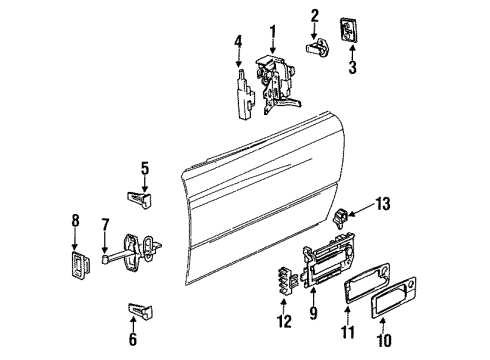 1997 BMW 850Ci Front Door Right Lower Front Door Hinge Diagram for 41511970310