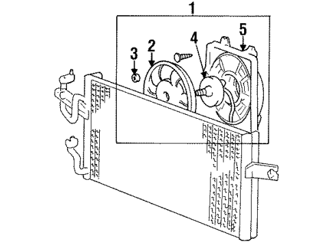 1997 Hyundai Accent Cooling System, Radiator, Water Pump, Cooling Fan Shroud Diagram for 97735-22000