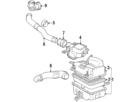 1988 Toyota Pickup Filters Connector, Intake Air Diagram for 17861-35030