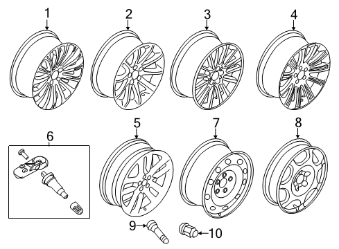 2014 Lincoln MKX Wheels Wheel, Alloy Diagram for DT4Z-1007-A