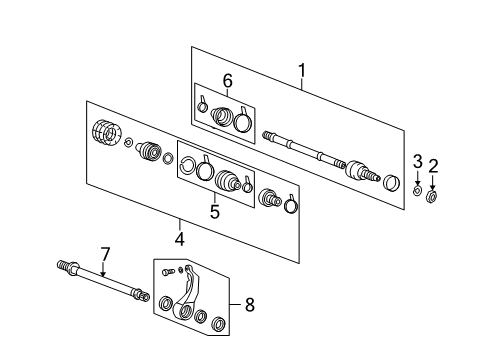 2005 Hyundai XG350 Drive Axles - Front Joint Kit-Front Axle Differential Side RH Diagram for 49505-39860