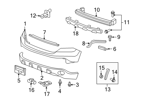 2009 Honda CR-V Front Bumper Face, Front Bumper (Lower) (Dot) Diagram for 04712-SWA-A91