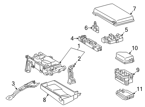 2018 Toyota Tacoma Fuse & Relay Upper Cover Diagram for 82662-04212