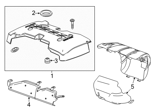 2014 Chevrolet Impala Engine Appearance Cover Heat Shield Diagram for 12642003