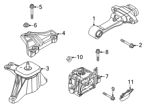 2021 Kia K5 Automatic Transmission Bracket Assembly-TRANSMI Diagram for 21830L3350