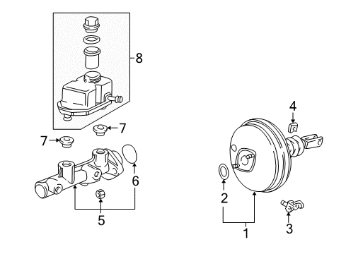 2002 BMW Z3 Hydraulic System Brake Master Cylinder Diagram for 34312282348