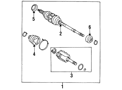 1996 Toyota Celica Axle Shaft - Front Outer Joint Assembly Diagram for 43470-29137