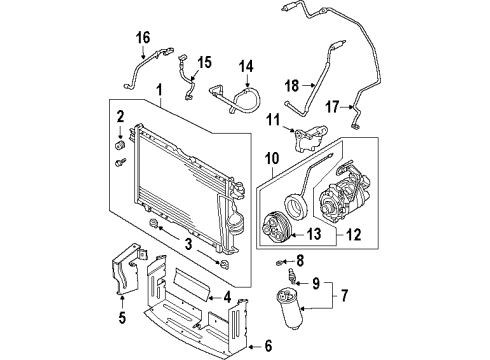 2002 Isuzu Axiom A/C Condenser, Compressor & Lines Motor Assembly, Fan Diagram for 8-97143-255-0