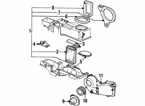 1996 Ford Ranger Blower Motor & Fan Blower Motor Diagram for F57Z-19805-B