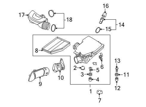 2006 BMW 650i Powertrain Control Intake Silencer Diagram for 13717567166