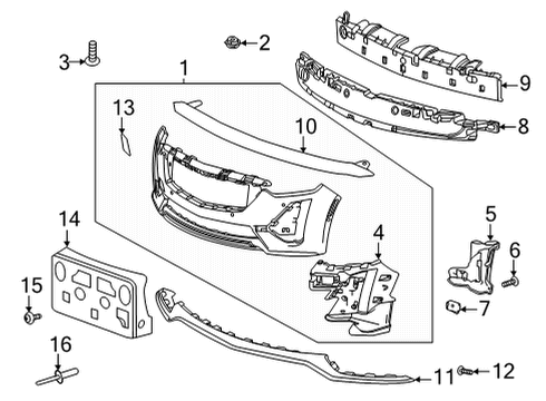 2020 Cadillac CT5 Bumper & Components - Front Tow Eye Cap Diagram for 84658280