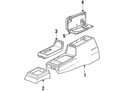 1988 Chevrolet Monte Carlo Console Plate-Front Floor Rear Console Trim *Drk Blue* Diagram for 25530665