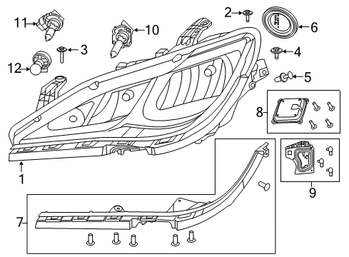 2018 Chrysler Pacifica Headlamps Headlamp Left Diagram for 68342193AE