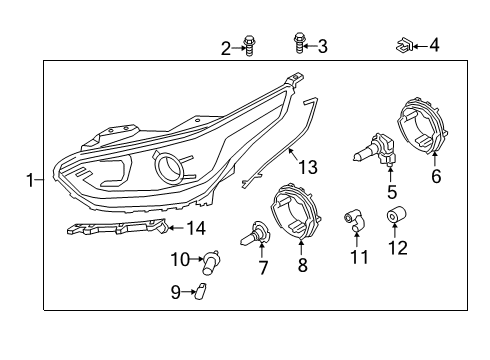 2021 Kia Forte Bulbs Driver Side Headlight Assembly Diagram for 92101M7100