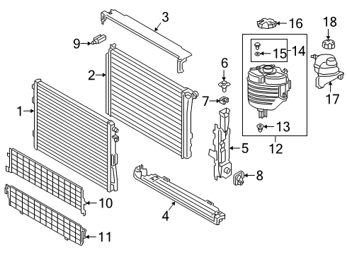 2021 BMW Z4 Radiator & Components COVER, TOP Diagram for 17118666836