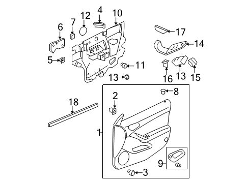 2009 Pontiac G6 Interior Trim - Front Door Switch Asm-Front Side Door Window & Rear Side Door Window Diagram for 20807217