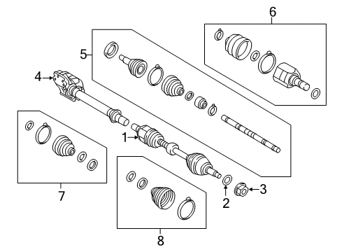 2014 Kia Cadenza Drive Axles - Front Bearing Bracket & Shaft Diagram for 495603R800