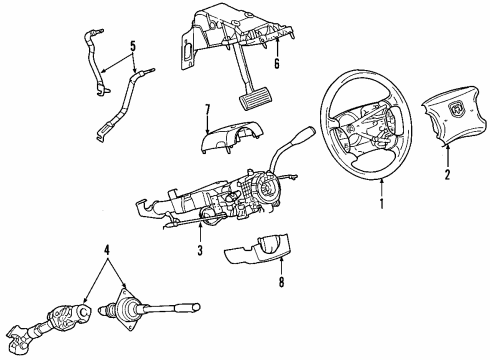 2008 Dodge Dakota Steering Column & Wheel, Steering Gear & Linkage Column-Steering Diagram for 5057473AA