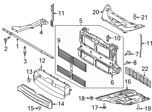 2022 Lincoln Corsair Radiator Support Reinforce Bar Bolt Diagram for -W500721-S439