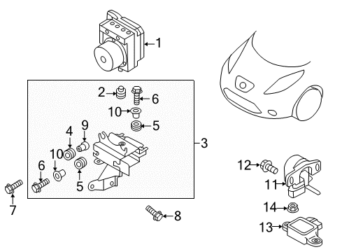 2014 Nissan Leaf ABS Components Sensor-Assembly-Brake Stroke Diagram for 47920-3NA0A