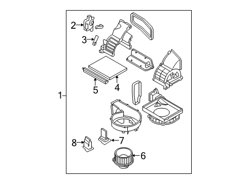 2007 Hyundai Elantra Blower Motor & Fan Motor & Fan Assembly-A/C Blower Diagram for 97113-2H000