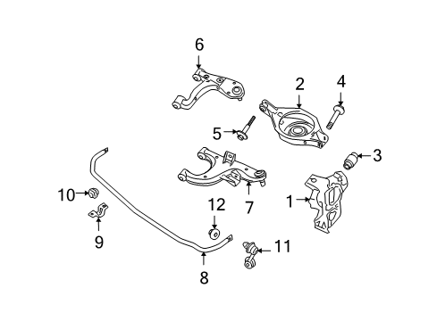 2006 Infiniti QX56 Rear Suspension Components, Ride Control, Stabilizer Bar Bolt-Link, Rear Suspension Diagram for 55080-7S010