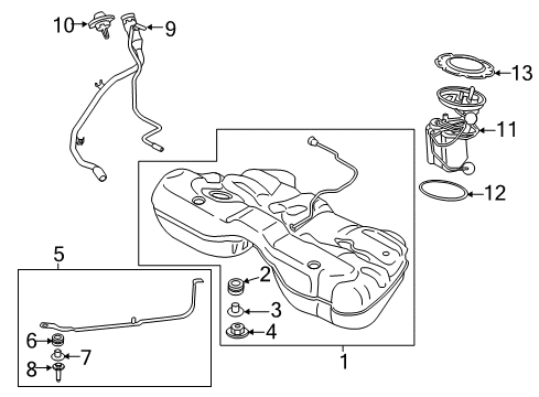 2019 BMW 740i Fuel System Components Fuel Pump Diagram for 16117467717