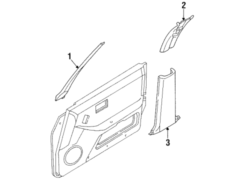 1997 Infiniti J30 Interior Trim - Pillars, Rocker & Floor Garnish-Center Pillar, Upper RH Diagram for 76913-16Y00