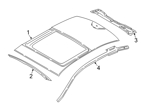 2019 Lincoln Continental Roof & Components Panoramic Assembly Diagram for GD9Z-5450056-A