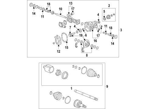 2021 GMC Yukon XL Front Axle, Axle Shafts & Joints, Differential, Drive Axles, Propeller Shaft JOINT KIT-FRT WHL DRV SHF TRI-POT Diagram for 84808766