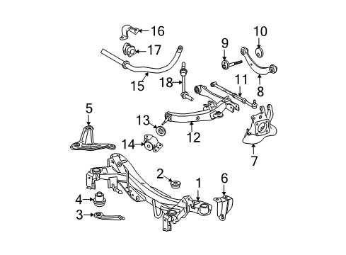 2007 Scion tC Rear Suspension Components, Stabilizer Bar & Components Stabilizer Bar Clamp Diagram for 48832-21010