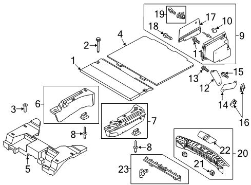 2015 Ford Police Interceptor Utility Interior Trim - Rear Body Front Cover Bolt Diagram for -W710150-S436