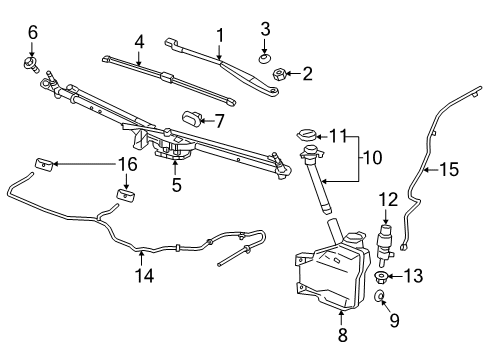 2019 Chevrolet Cruze Wiper & Washer Components Washer Reservoir Diagram for 84036025