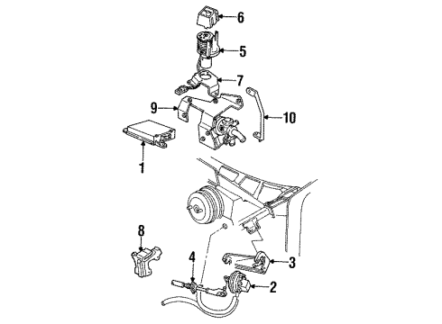 1984 Chevrolet Corvette Cruise Control System Servo Asm, Cruise Control Diagram for 25074659