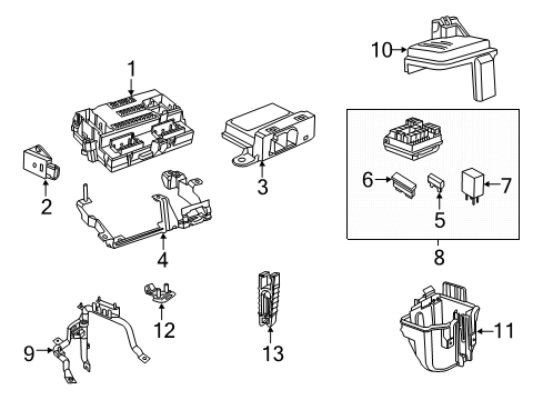 2018 Ram ProMaster 2500 Fuse & Relay Cover-Power Distribution Center Diagram for 68100627AA