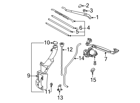 2002 Toyota RAV4 Wiper & Washer Components Wiper Blade Stiffener Diagram for 85224-35040