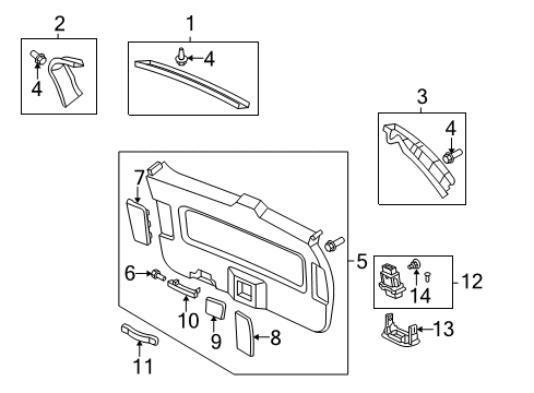 2007 Honda Odyssey Interior Trim - Lift Gate Switch Assembly, Power Tailgate Diagram for 35801-SJK-003