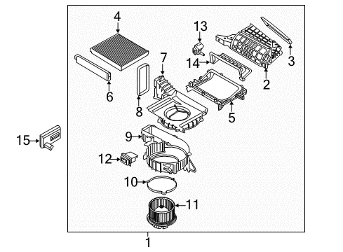 2020 Kia Stinger A/C & Heater Control Units Case-Inlet Duct Diagram for 97121J5000
