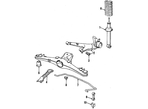 1987 BMW 325e Rear Suspension Components, Lower Control Arm, Stabilizer Bar Stabilizer Rubber Mounting Diagram for 33551131290