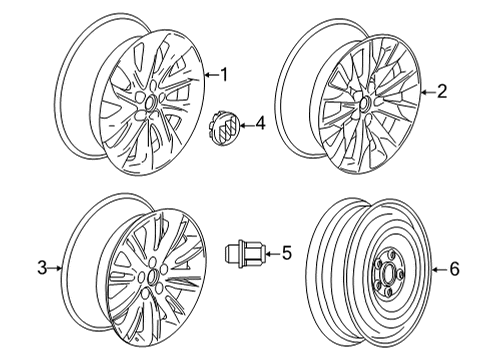 2021 Buick Envision Wheels Wheel, Alloy Diagram for 39098553