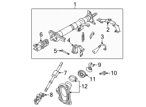 2006 Infiniti G35 Steering Column, Steering Wheel & Trim Shaft Assy-Steering Column, Lower Diagram for 48822-AC100