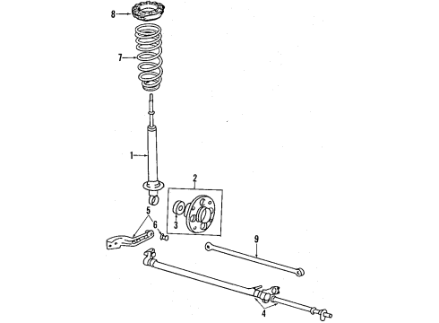 1986 Acura Integra Rear Axle, Lower Control Arm, Torque Arm, Suspension Components Bearing Assembly, Rear Hub Unit Diagram for 42200-SD2-018