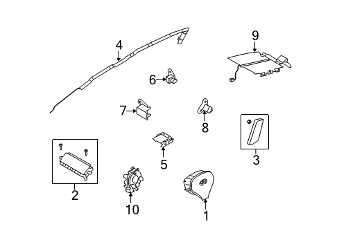 2008 Infiniti G37 Air Bag Components Sensor-Side Air Bag, RH Diagram for 98830-EG000