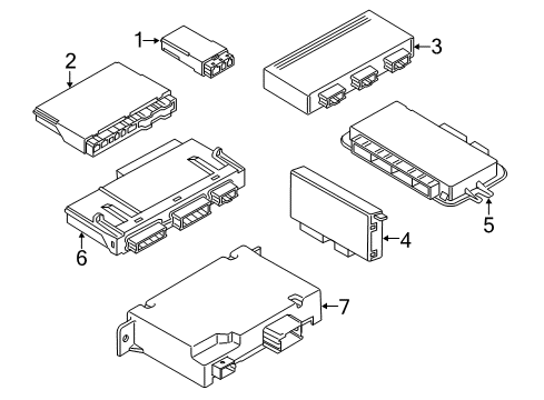 2018 BMW X4 Electrical Components Ecu, Rear Function Module Diagram for 61357394649