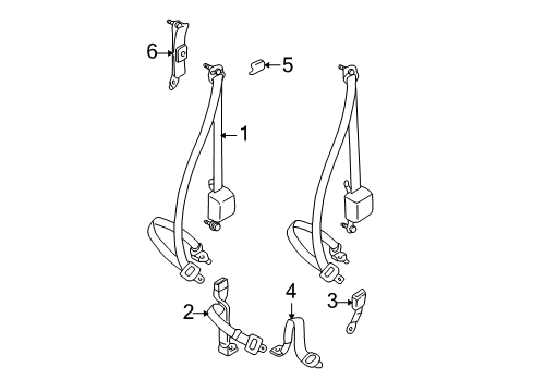 2000 Toyota Tacoma Seat Belt Belt & Retractor Diagram for 73220-04090-E0