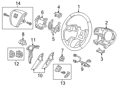 2014 Honda Odyssey Steering Column & Wheel, Steering Gear & Linkage Sw *NH902L* Diagram for 35890-TK8-A11ZA